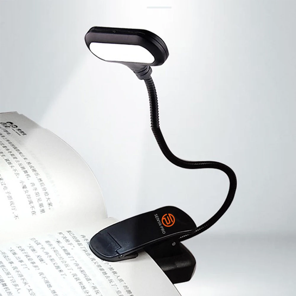 Senya-Pro LED Reading Lamp in Bed For Musician Piano Player Kids Travel Music Stand Light White Clip on book light for reading