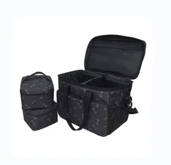 Portable Airline Approved Weekend Travel Set 2 Food Container Pet Dog Travel Organizer Bag with Multi-function Pockets