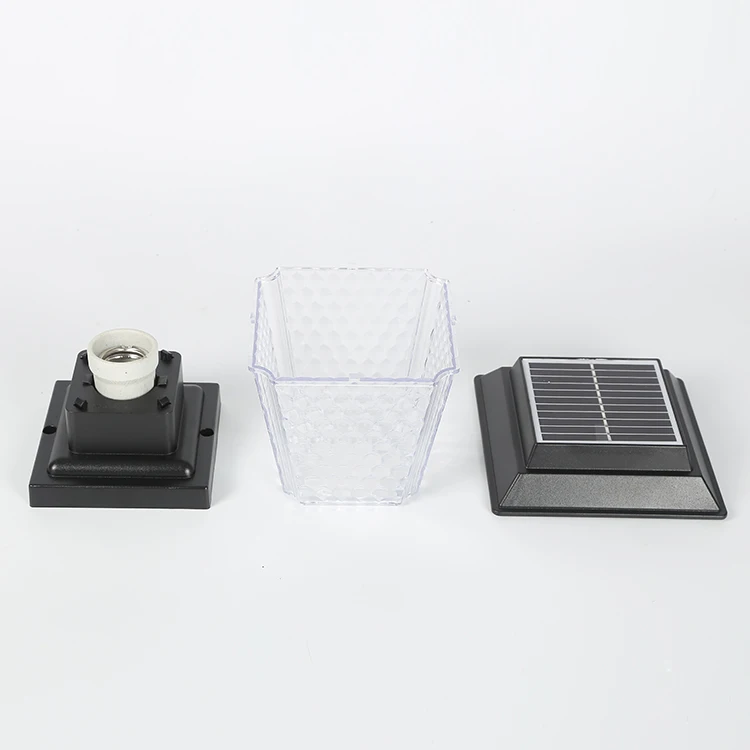 New design intelligent plastic waterproof IP65 outdoor solar garden light 3WLED solar column light Square solar column light