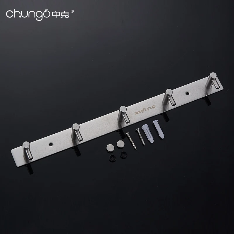  Stainless steel wall mount bathroom accessories double sided adhesive robe coat clothing towel
