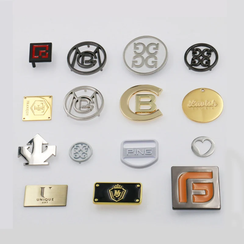 Custom Reflective Embossed Circle Handbag Key Chain Hang Tags Pendant Charm Metal Label Plate Logo For Leather Bags Purses