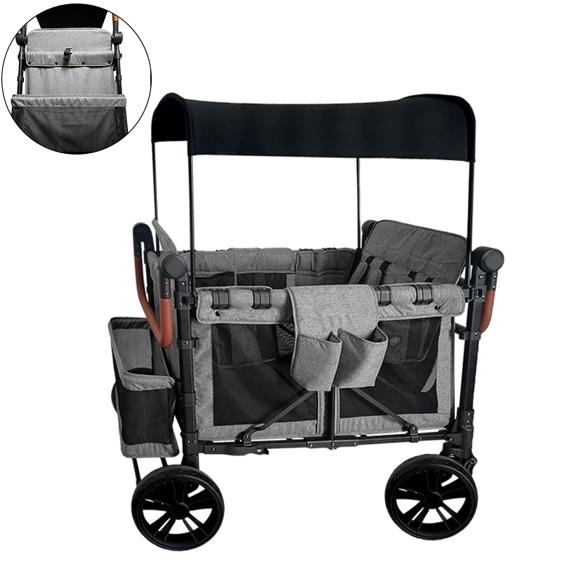 Four Seats Trolleys Carts  Foldable Kids Stroller Wagon Bicycle Portable Folding Cheap Baby Waggon Stroller