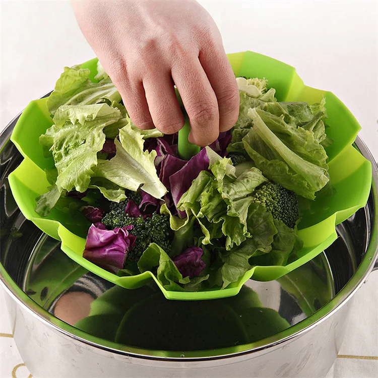 Silicone Food Steamer Kitchen Tools for Vegetable Steamer Basket Veggie Steamer Basket for Cooking