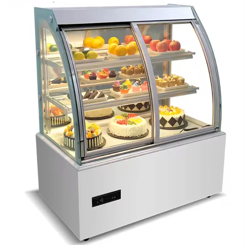 Ice Cream Scoop Curved Glass Refrigerator Continuous Display Chest Freezer Showcase Compress Chillers