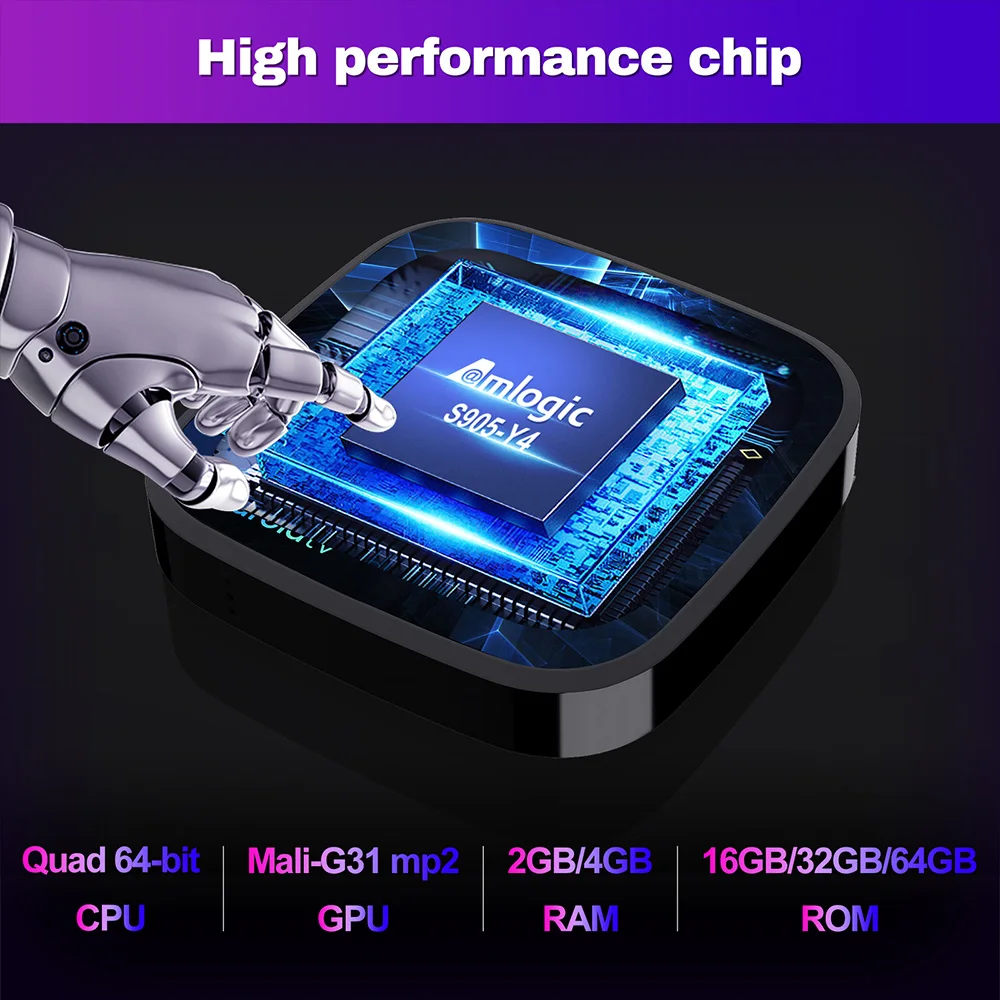 WF Android tv box manufacturer new design androidtv Amlogic S905Y4-B android tv box 4k HD video set top box