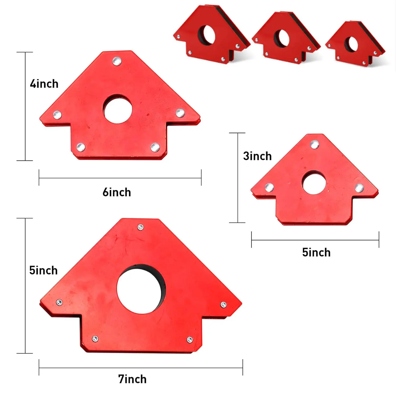 Peaktop  6 Pieces Arrow Welding Magnet Tools, Magnet Welding Clamps