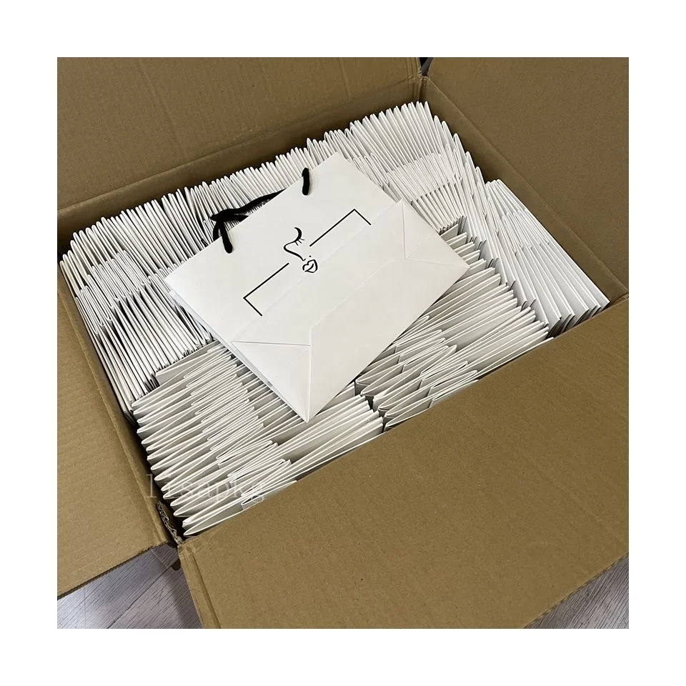 Free Sample Small Square Gold Marble Printing Gift Paper Bags