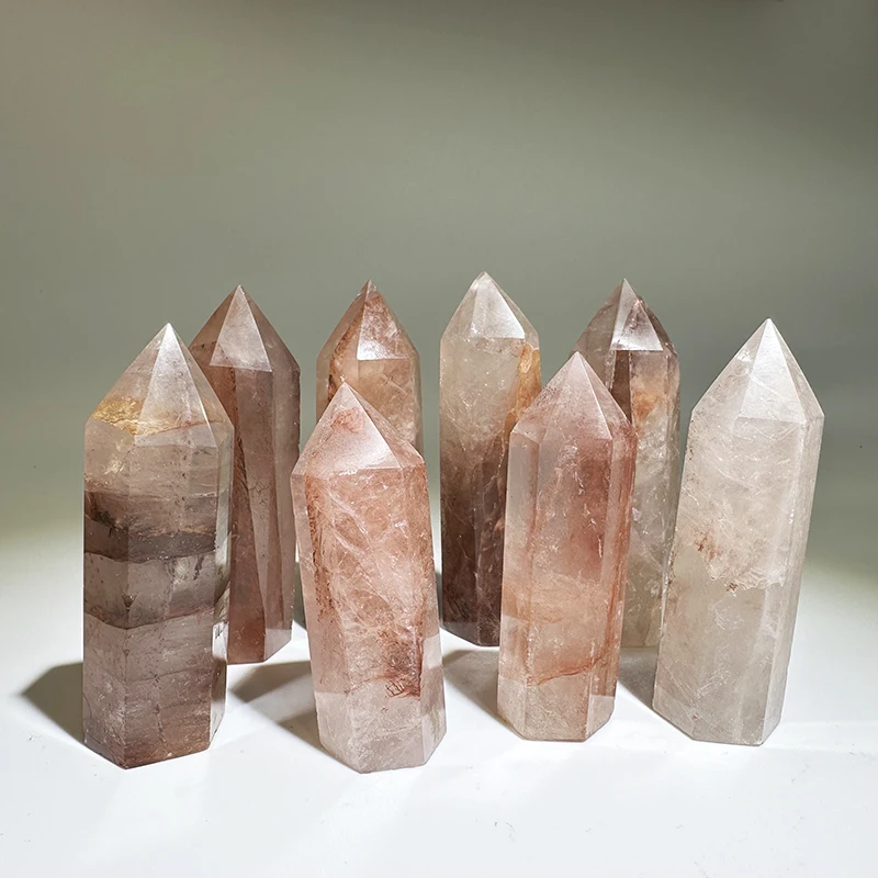 Wholesale Natural crystal high quality red fire quartz tower polished red fire quartz point wand for healing stone