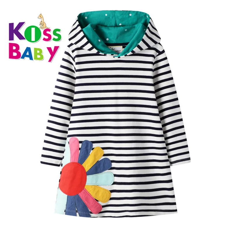 design kids long sleeve cotton hoodie dress mom and daughter dress