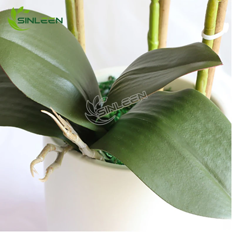 Orchid Flower Phalaenopsi Silk Plant With Pot Real Touch Decor Faux High Quality Decorative Artificial Flowers