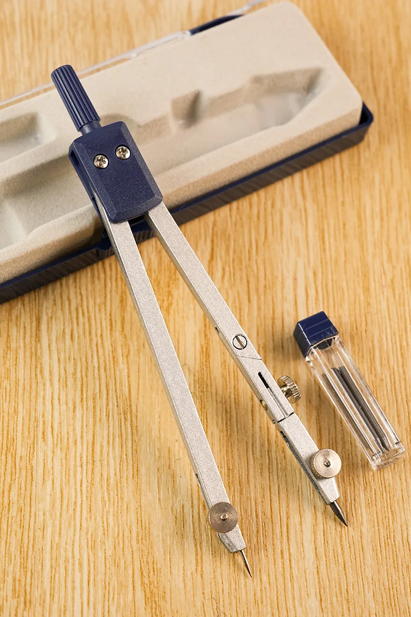 Wholesale engineering design drawing instrument drawing with pencil pencil compass set of metal compasses