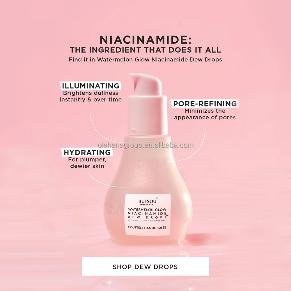 Private Label Korean Anti Age Glowing Serum Pore Shrinking Whitening Niacinamide Antiwrinkle Vitamin C Face Serum for Face