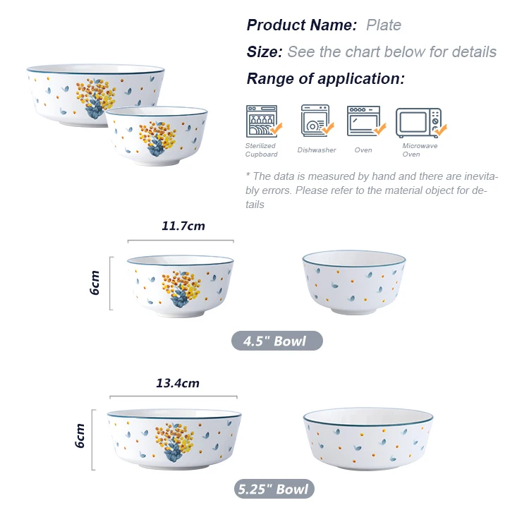 New Bone China hand painting glazed mixing bowl colored ceramic bowls ramen bowls