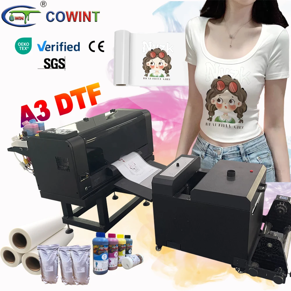 Cowint low price printer machine for t-shirt a3 dtf printer with xp600 and powder shaker dtf printer epson xp600