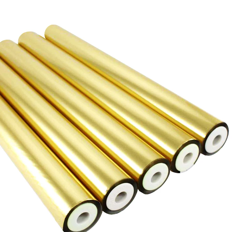 Low MOQ gold silver shiny color paper leather fabric textile Hot Stamping Foil