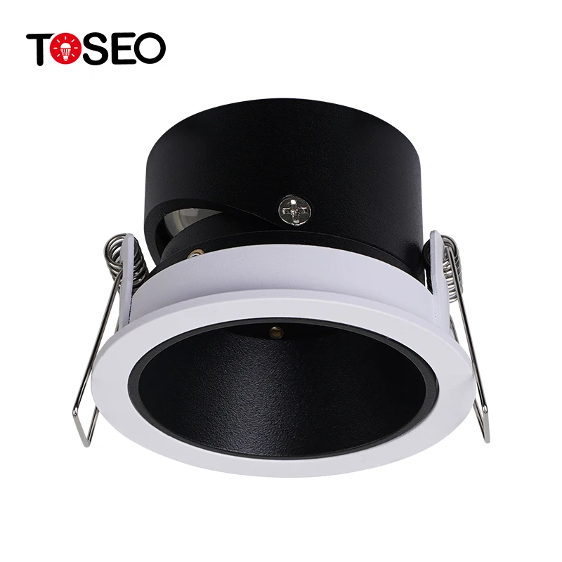 Pure Aluminium Anti Glare Recessed Ip20 Gu10 Downlight Front Side Replace Bulb
