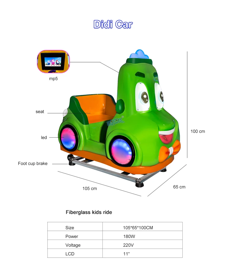 Wholesale High Quality Happy Music Didi Car Kids Swing Rocking Car Toy Riding Machine Movable Cartoon Kiddie Ride