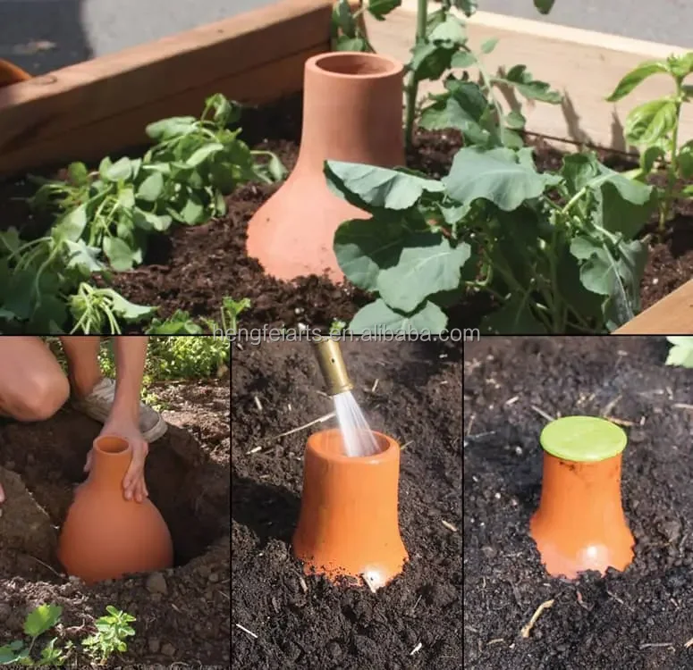 Wholesale Terracotta Self Watering Pot for Planter Clay Succulent Irrigate Spikes