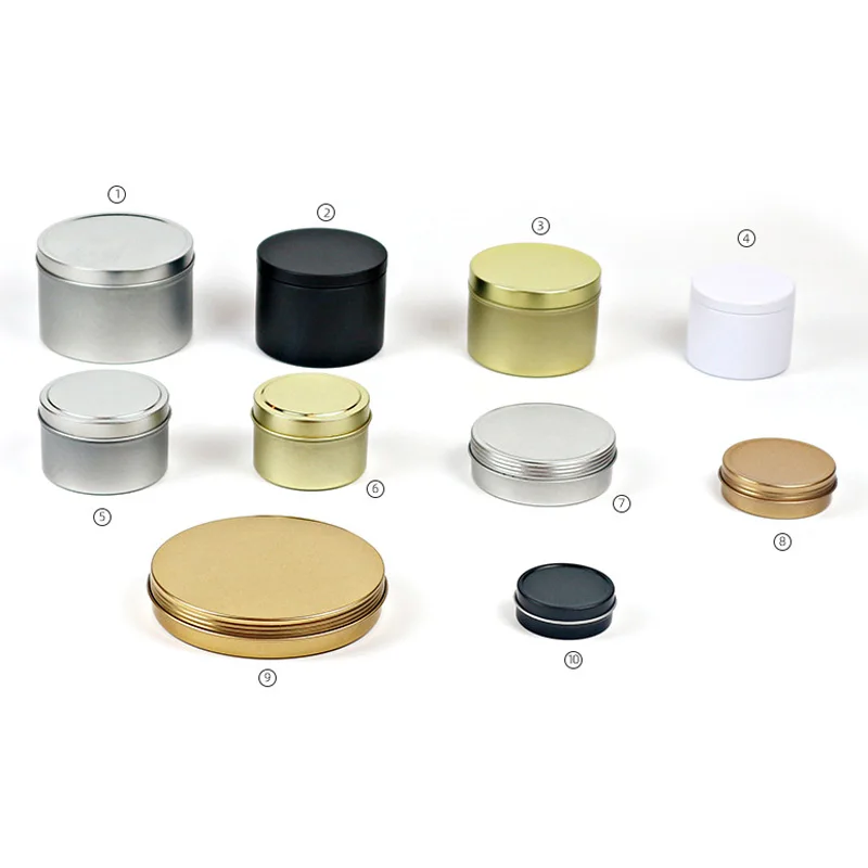 Christmas Portable Empty Box Round Candle Can Cup Metal Stamping Stretch Bottom Sealed Tinplate Scented Cream Aromatherapy Jar