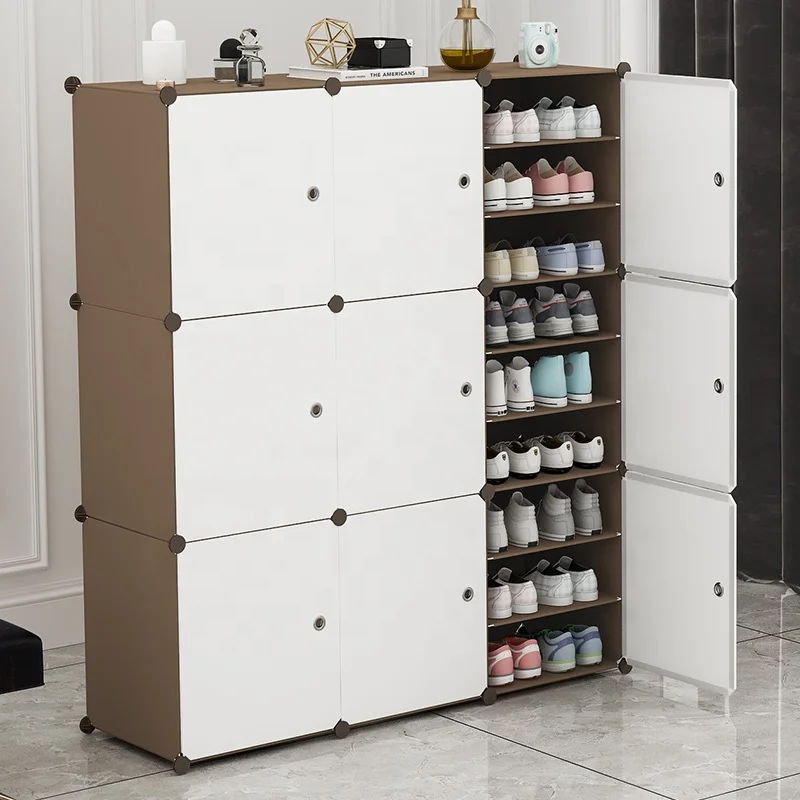 Hot Selling Stackable Drawer Type Cube Shoe Storage Box Plastic Shoe Cabinet