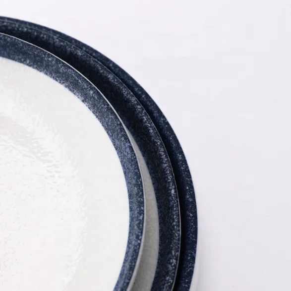 Simple Japanese-style tableware hotel restaurant hand-painted display decoration dessert salad ceramic plate