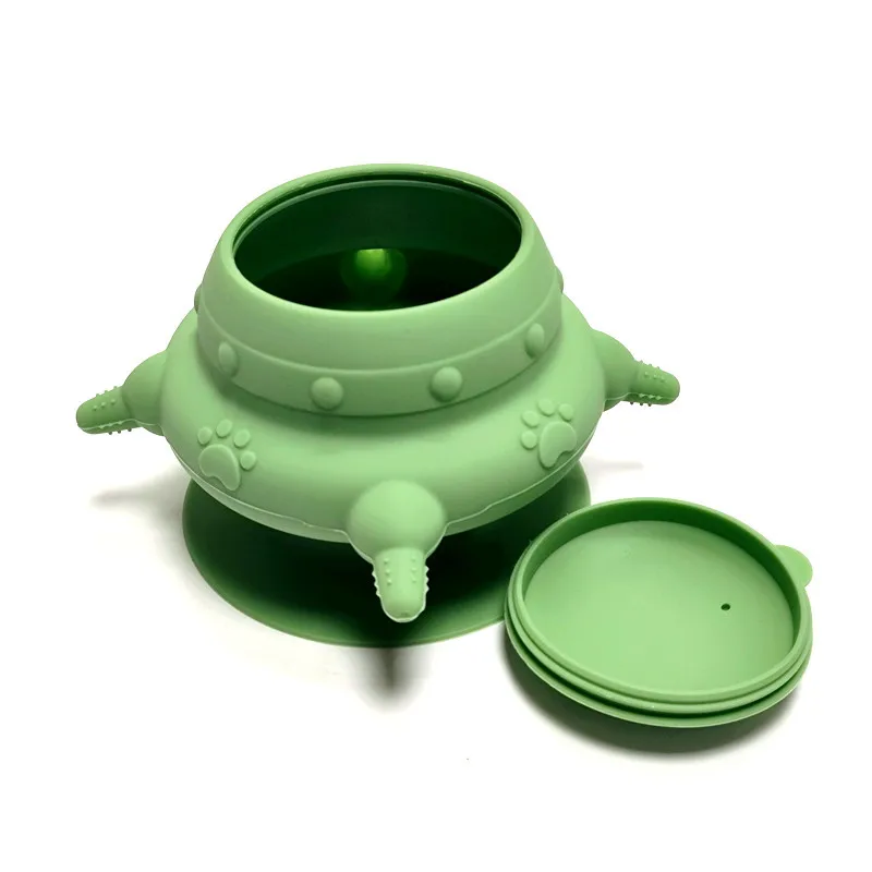 Free sample Pet Feeder Food Grade 4 Nipples Silica Gel Puppy Feeder With Suction Silicone Nipple Feeder Milk Bowl Pet Bowl