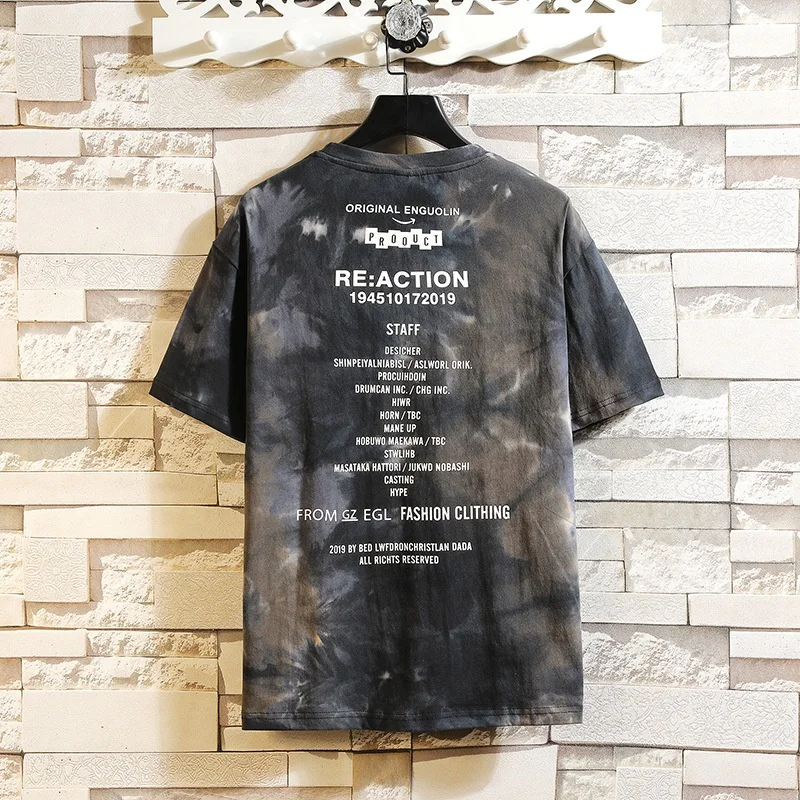 
95%cotton 5%Polyester hip hop tie dye t shirts size M-5XL for men with custom clothing manufacturers 