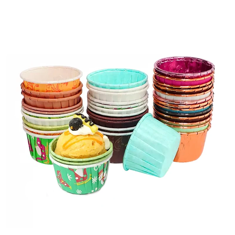 Factory Grease Proof Disposable Cake Cups White Color On Stock Paper Baking Cup Cake Molds