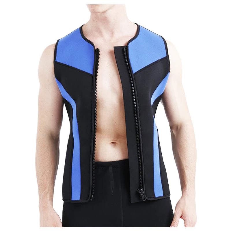 Adult Men Wet suit Vest Front Zipper 3mm Neoprene Surf Top Jacket Scuba Suit Vest