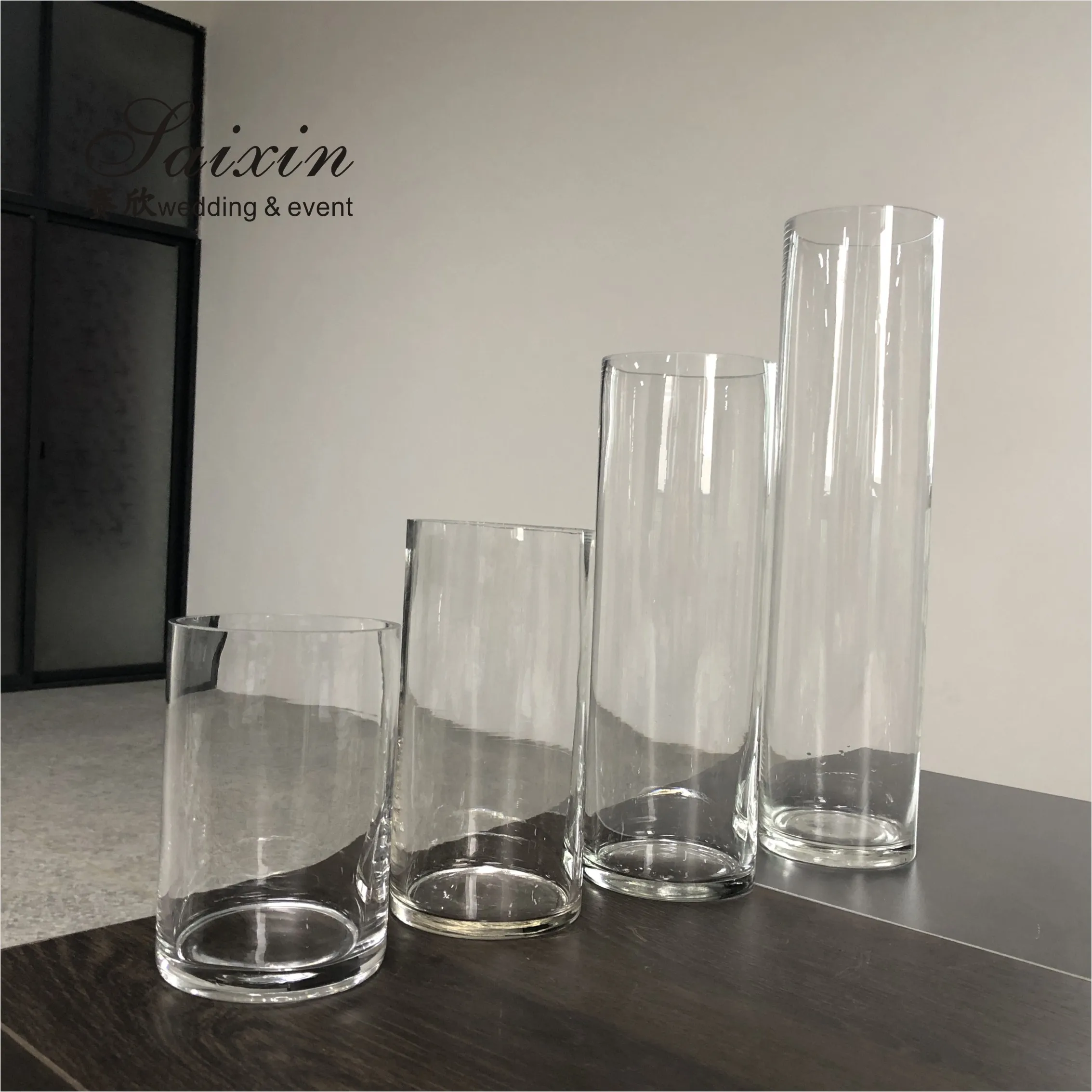 Wholesale cheap wedding decoration different height glass cylinder