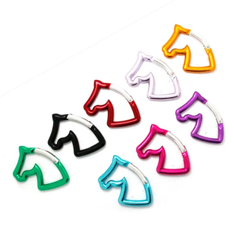 HXY Very Cute Promotional Wholesale Horse Head Shaped Carabiner Horse Carabiner Keychain For Hiking, Camping
