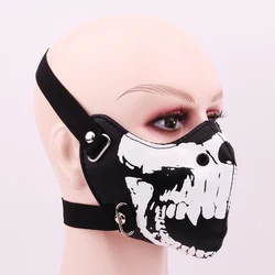 Ghost skull face mask decorative PU leather  Halloween  carnival mask motorcycle skull cap