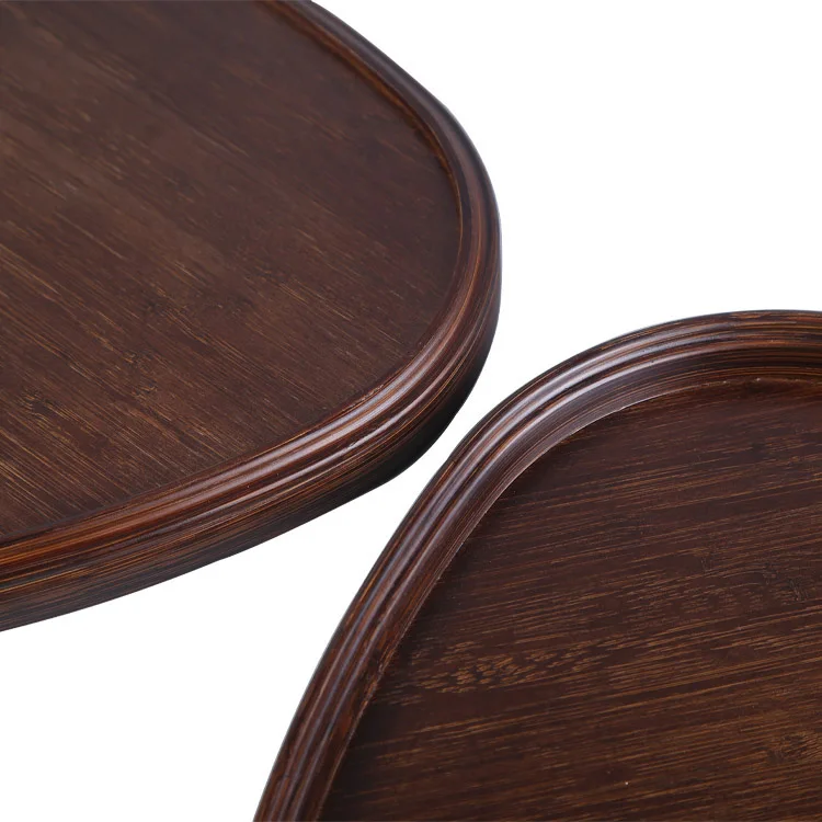 Hot Selling Heart Shape Wood Snack Plate Tray Bamboo Serving Tray Decorative