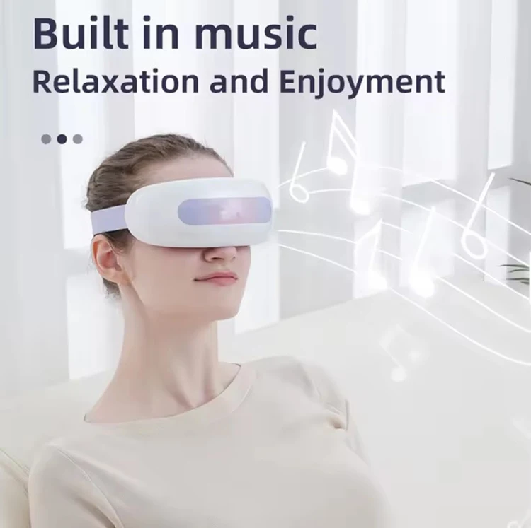 New Product 3D Acupressure Music Timing Heated  Eye Massager Relieve Fatigue Spray Moisture Eye Massage Device