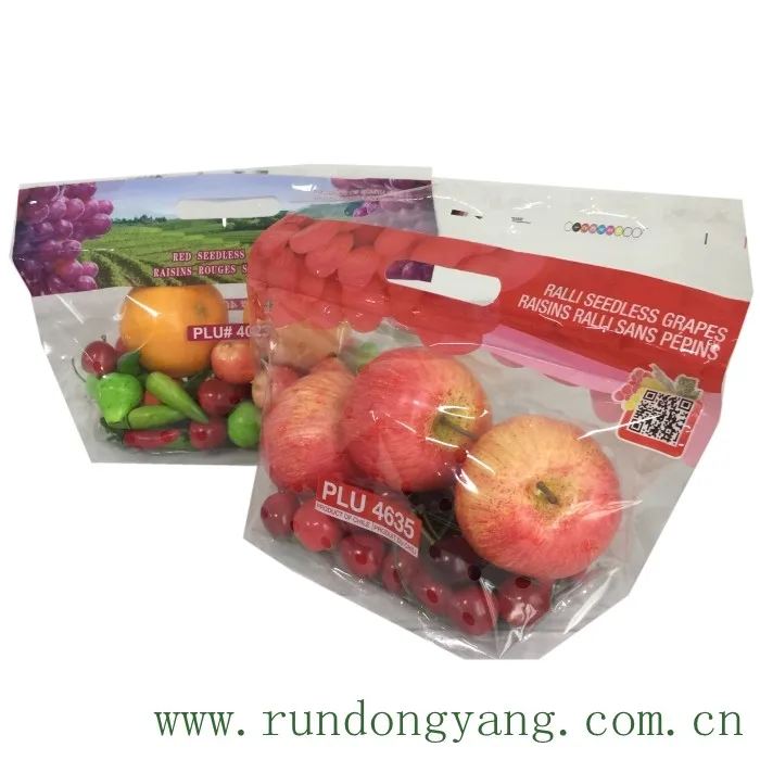 Custom Log Recycle CPP OPP Polyethylene  Bread Micro Perforated Plastic Bags For Fresh Vegetable Fruit Packaging With Zipper