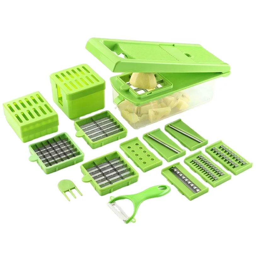 Multi-function 10 in 1stainless steel vegetable potato food cutter grater slicer home kitchen