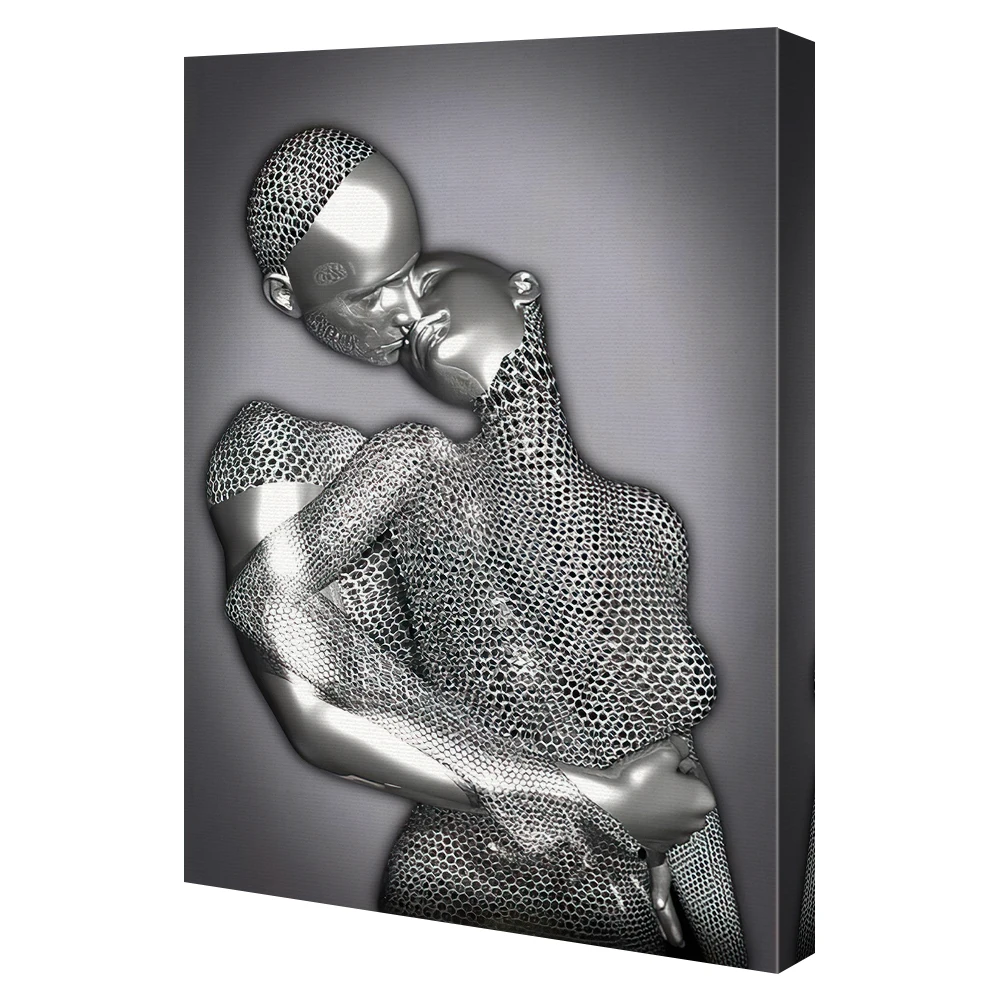 Abstract Couple Nude Images Printed On Canvas With Stretched Frame Art For Home Wall Art Decoration