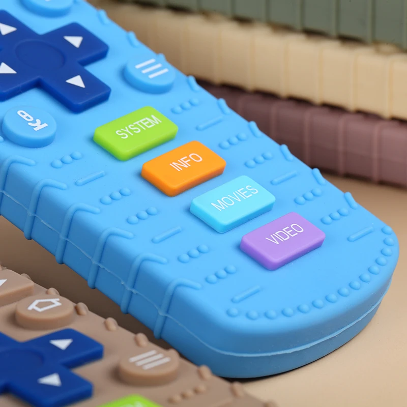 Factory Direct Sale Remote Control Shape Teething Chew Toys BPA Free Remote Teether For  baby