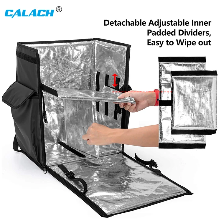 Calach Waterproof Thermal Insulated Custom Large Food Pizza Delivery Bag for  Motorcycle