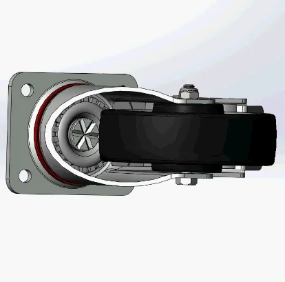 Industry Heavy Duty 5 inch Rubber Caster Wheel with Steel Total Brake Double Ball Bearing 250-300kg Load Capacity