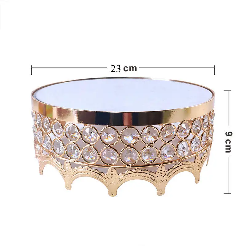 RU Gold Mirror Metal Cake Stand Round Cupcake Wedding Birthday Party Dessert Pedestal Display Plate Home