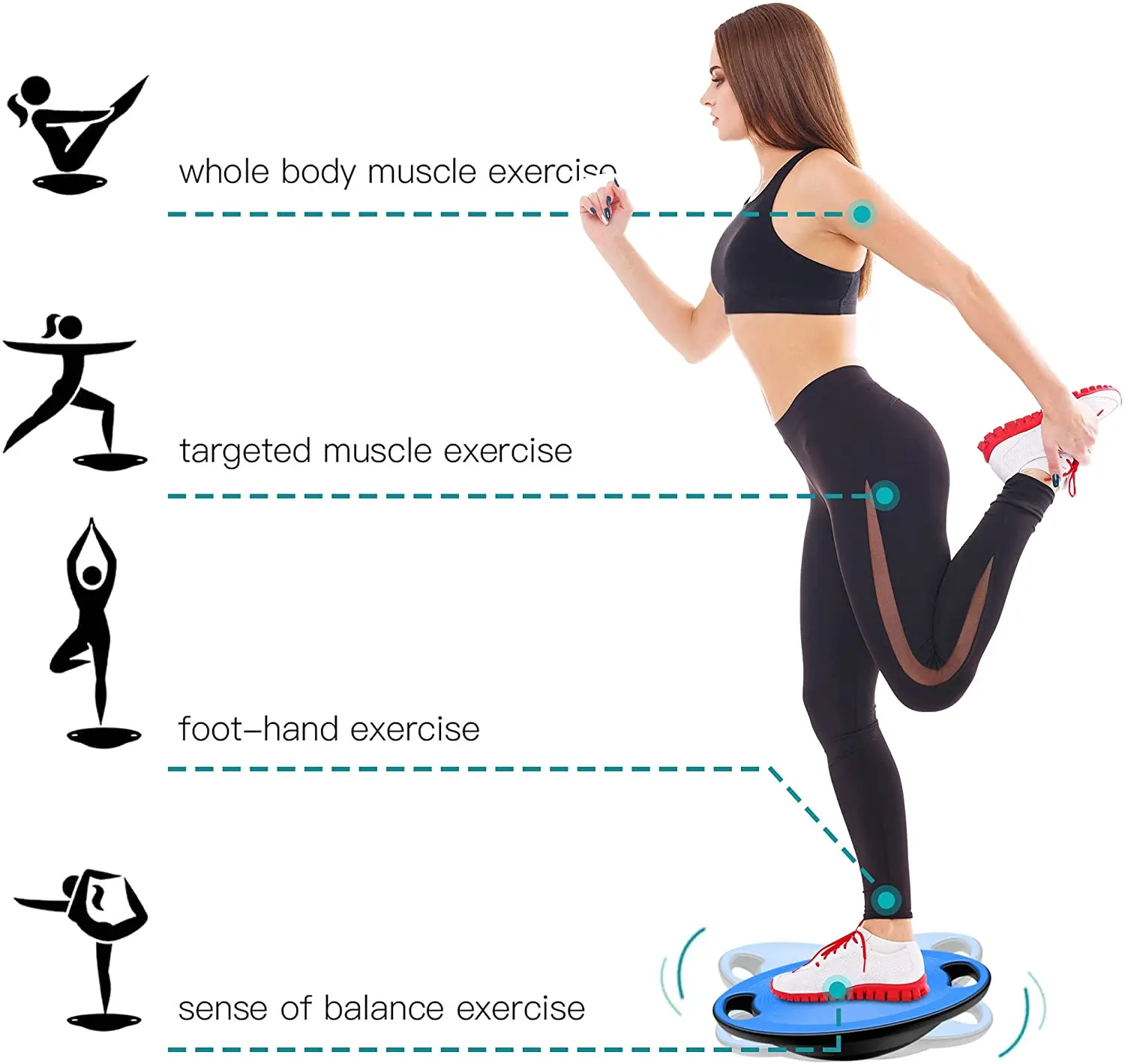 Home or Office Use Self-Balancing Hover Board with Handles Fitness Exercise Equipment