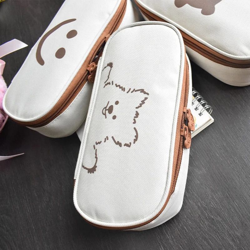 Promotion Custom LOGO minimalist Canvas Zipper Makeup Bag Stationery bag pencil case