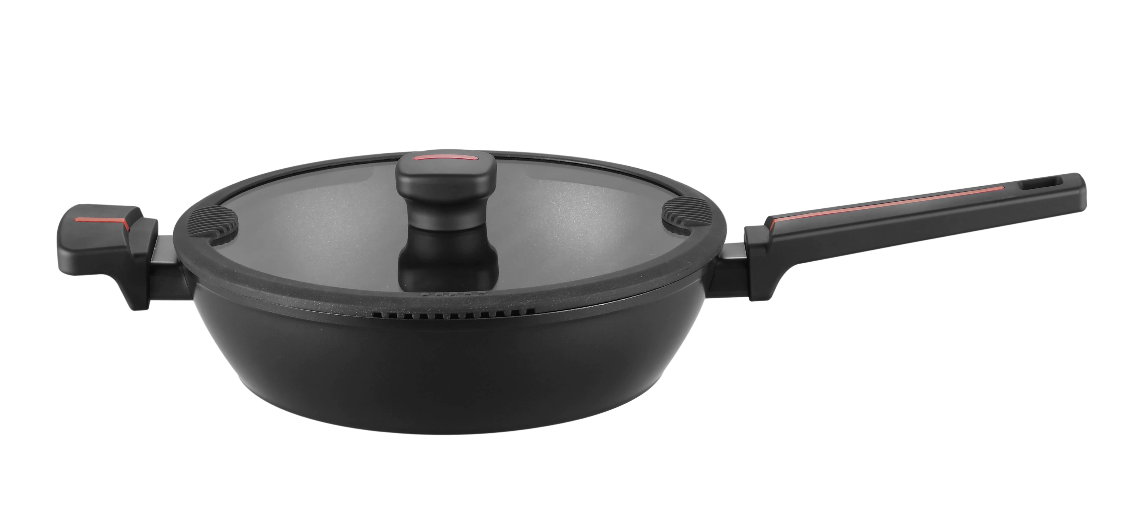 2023 Hot Selling new patent Cooking Pots and Pans pressed aluminum Cookware frypan High temperature discoloration new technology