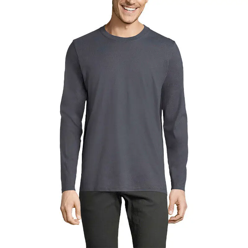 Высокое качество трафаретная печать мода на заказ печатная Мужская футболка с длинным рукавом