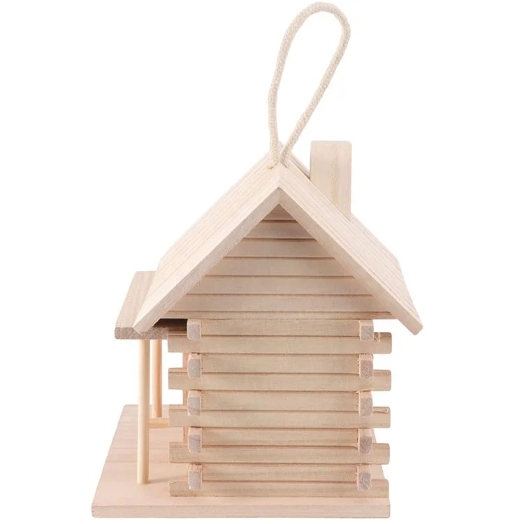 hot sales wholesale natural Wooden Hanging Decorative Nest Box Bird House for Outside Garden Patio