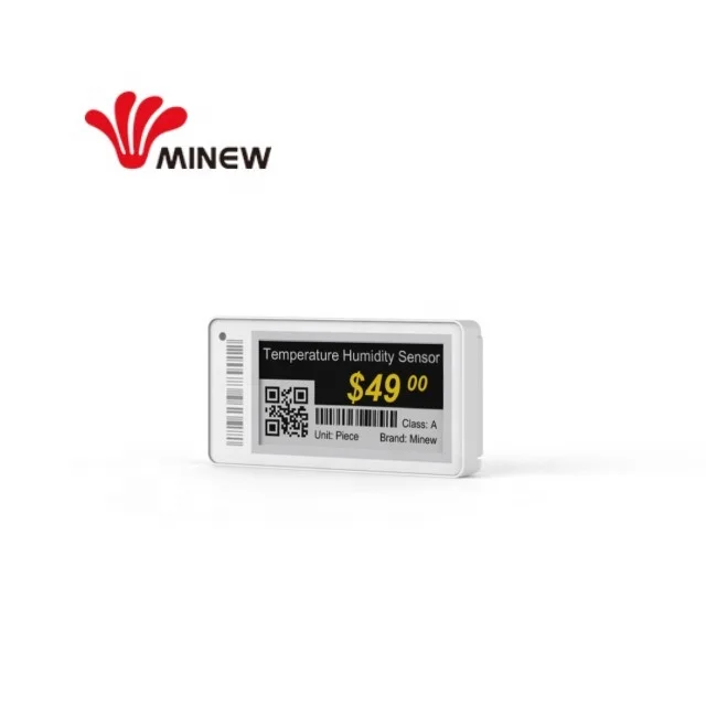  Minew 2 13 дюймов nfc поддержка BLE 5 0 Беспроводная электронная полка этикетка цифровая цена черный белый и желтый