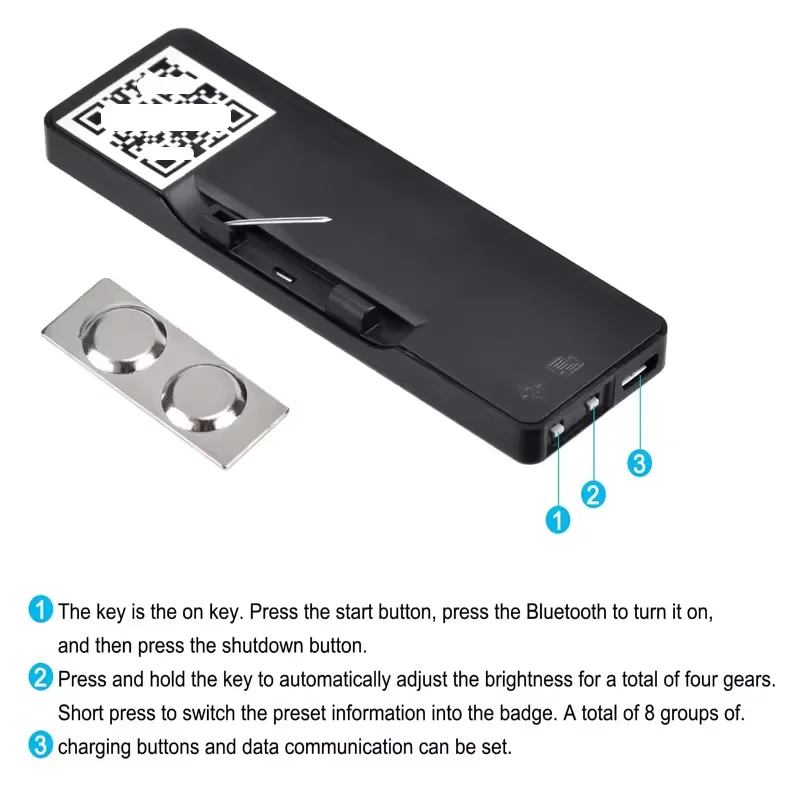 Programmable Rechargeable LED Sign Text Customization LED Flashing Name badge