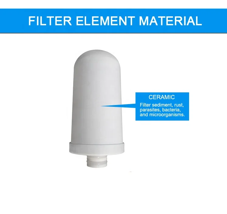 Kitchen use tap water filter purifier with ceramic filter cartridge , household ceramic faucet water purifier