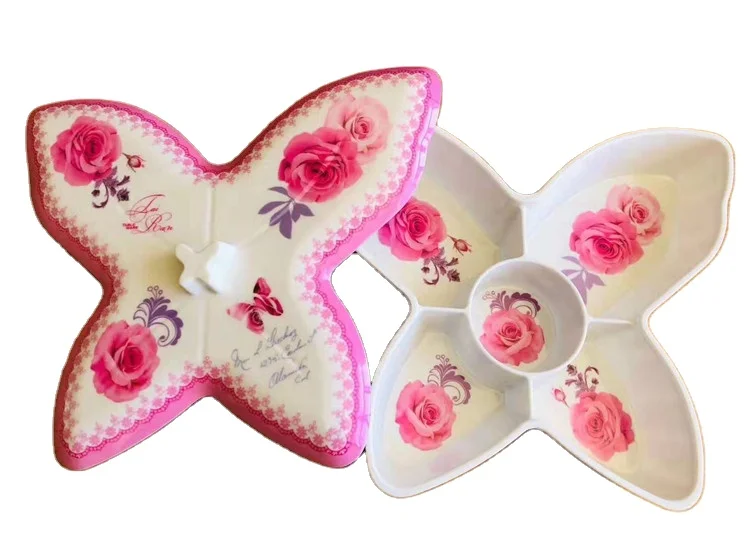 Fruit snacks wedding candy plate with lid melamine plates Plastic tray